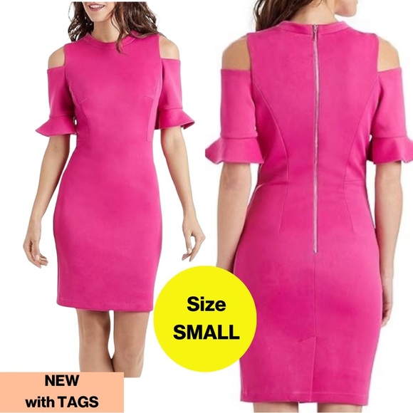 XOXO Dresses & Skirts - NEW w TAGS 🏷️  XOXO Hot Pink Off-the-Shoulder Sheath Dress (Small)